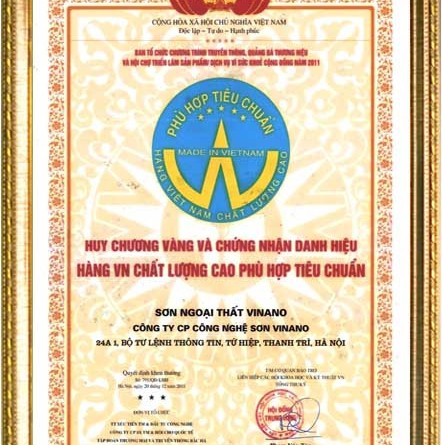 Sơn Visun đạt chứng nhận danh hiệu hàng Việt Nam chất lượng cao