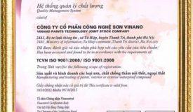 Sơn Visun đón nhận tiêu chuẩn chất lượng ISO 9001:2008